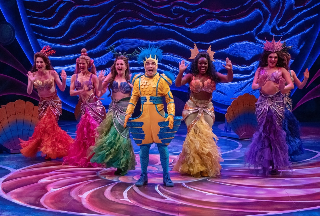 Flounder and dancing Mer sisters from The Little Mermaid