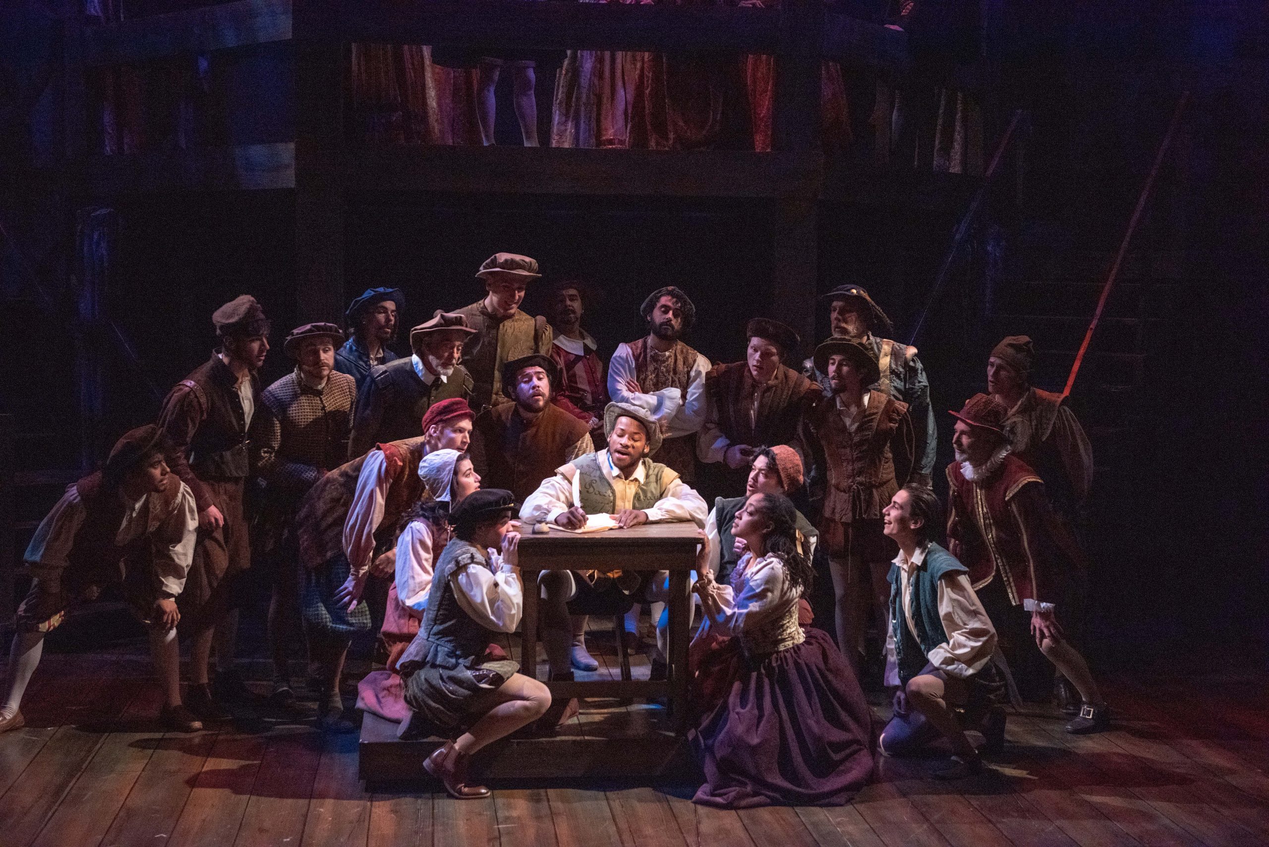 Cast on stage in Shakespeare in Love