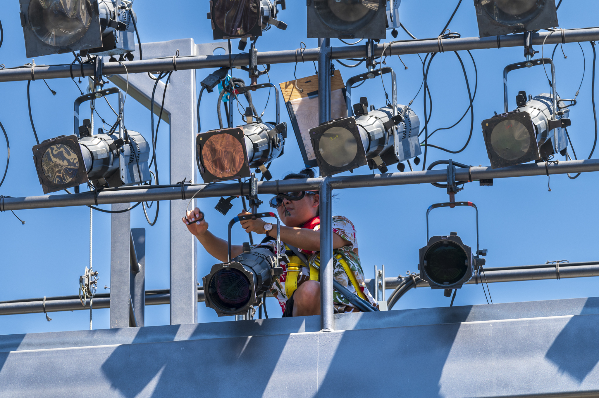 Tech Student Ashley Rarus lighting